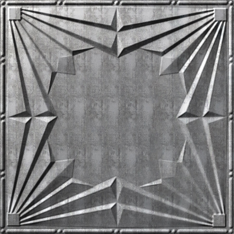 MirroFlex Ceiling Tiles Art Deco Crosshatch Silver