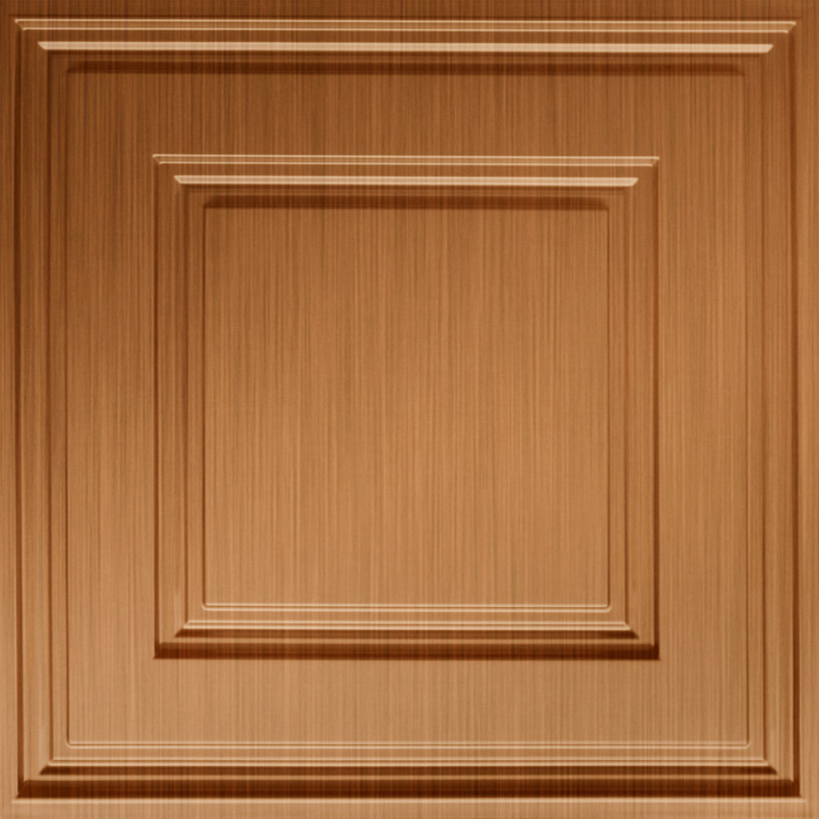 MirroFlex Ceiling Tiles Raised Panel Coffer Brushed Copper