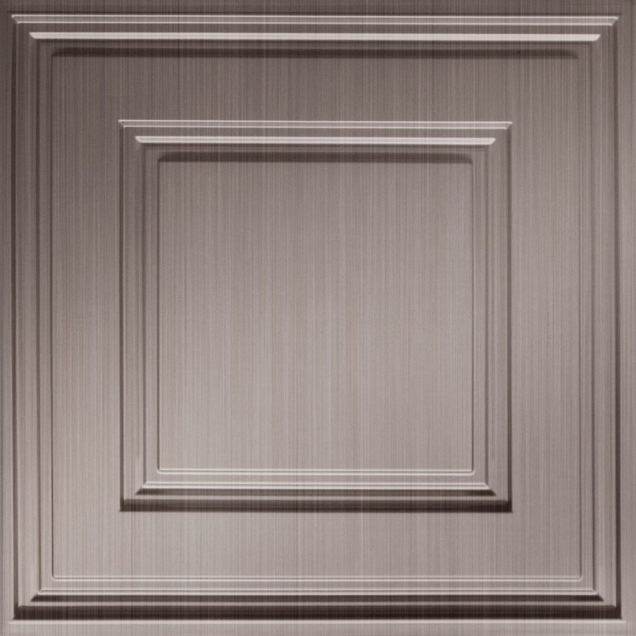 MirroFlex Ceiling Tiles Raised Panel Coffer Brushed Nickel