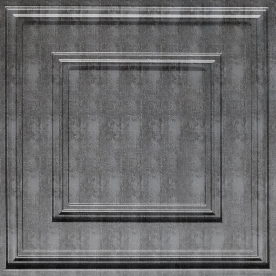MirroFlex Ceiling Tiles Raised Panel Coffer Crosshatch Silver