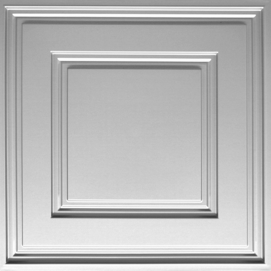 MirroFlex Ceiling Tiles Raised Panel Coffer Gloss White