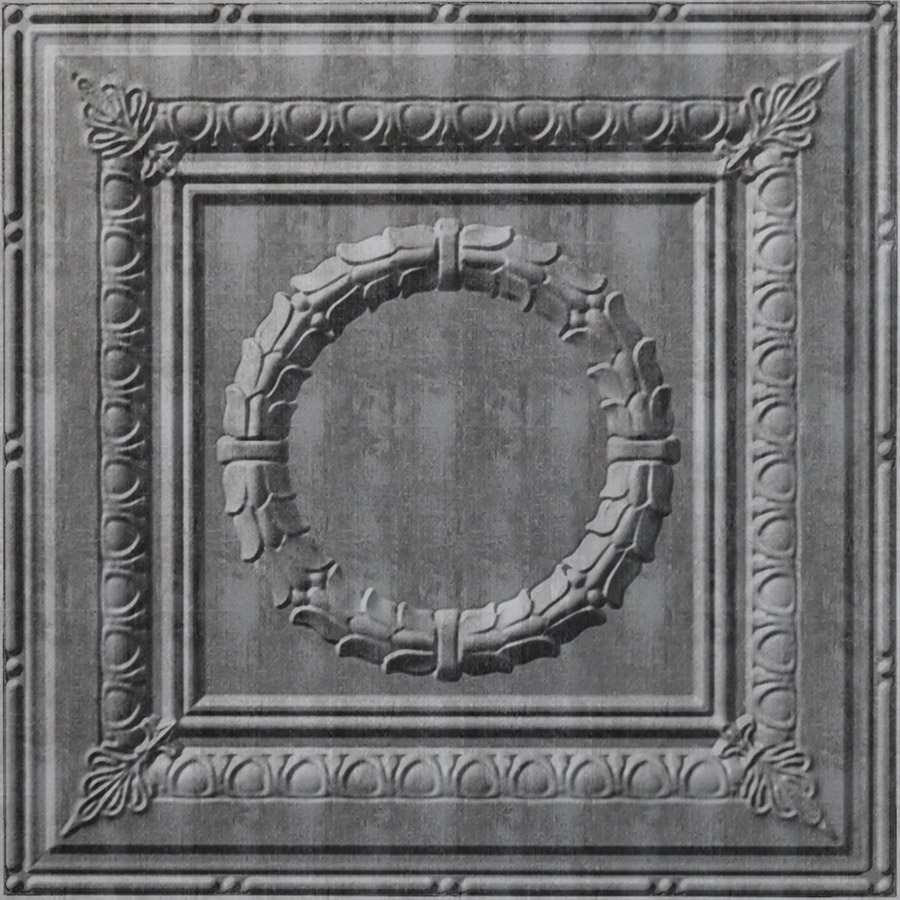 MirroFlex Ceiling Tiles Rosette Crosshatch Silver