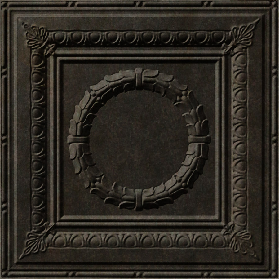 MirroFlex Ceiling Tiles Rosette Smoked Pewter