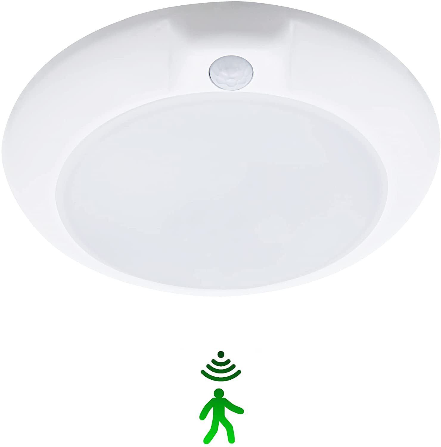 ACFMS01-608PIR-3000K - Ceiling Light 1 -Light 5.8-in White Integrated LED Flush Mount Light with Motion Sensor