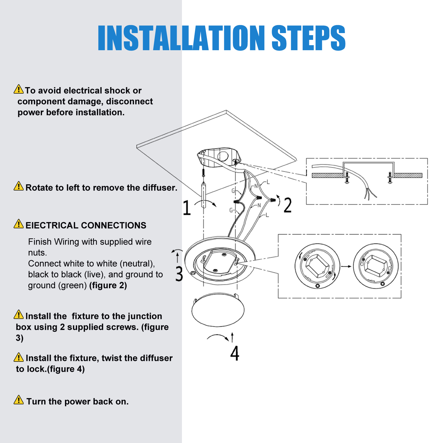 ACFMS01-608PIR-3000K - Ceiling Light 1 -Light 5.8-in White Integrated LED Flush Mount Light with Motion Sensor