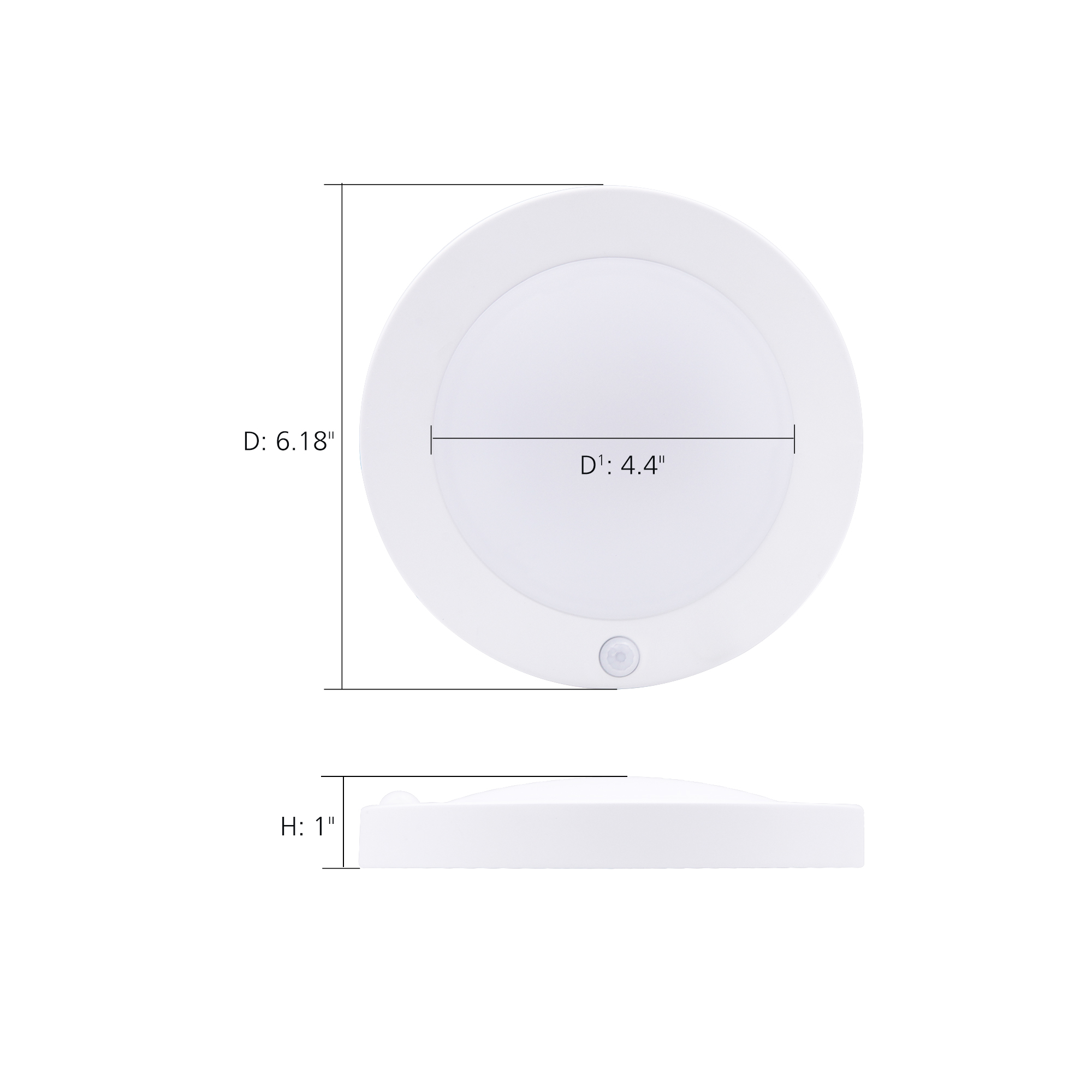 Ceiling Light 1 -Light 6.18-in White Integrated LED Flush Mount Light with Motion Sensor