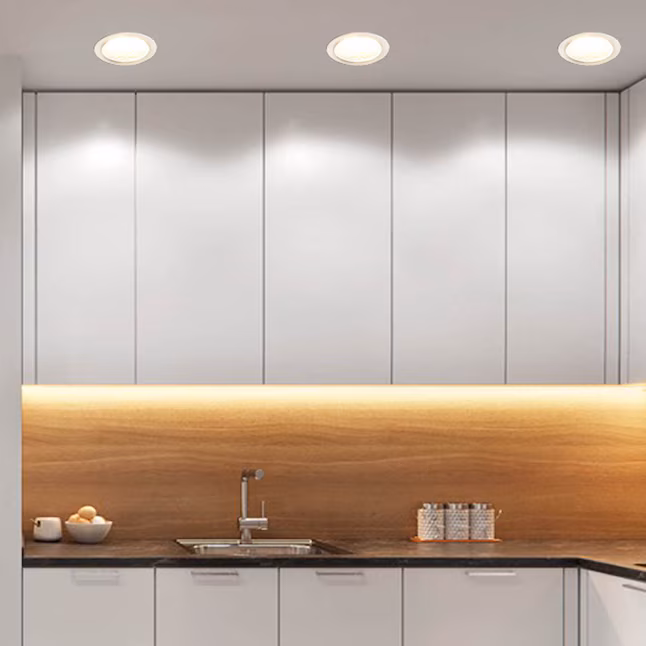 Ceiling Light 1 -Light 6.18-in White Integrated LED Flush Mount Light with Motion Sensor