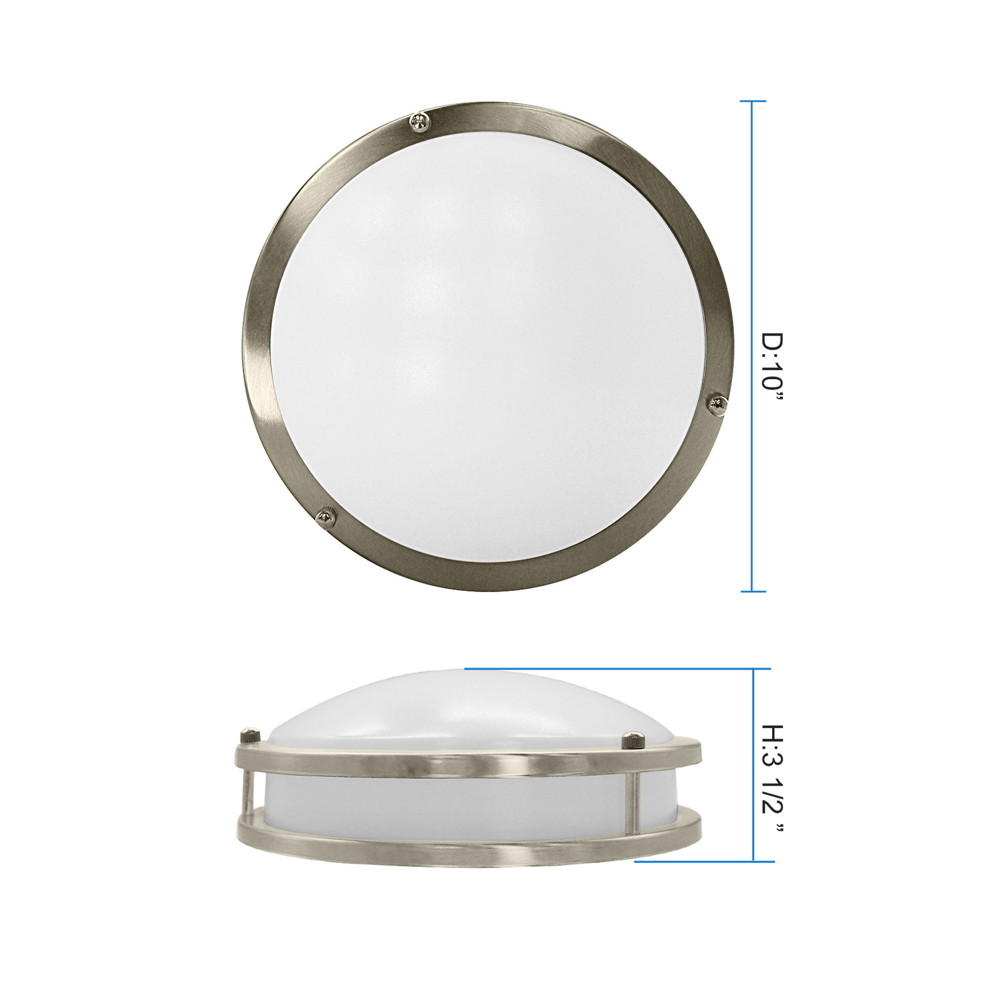 DR011016D-840BN - Flush Mount Light 1 -Light 10-in Brushed Nickel Integrated LED Flush Mount Light