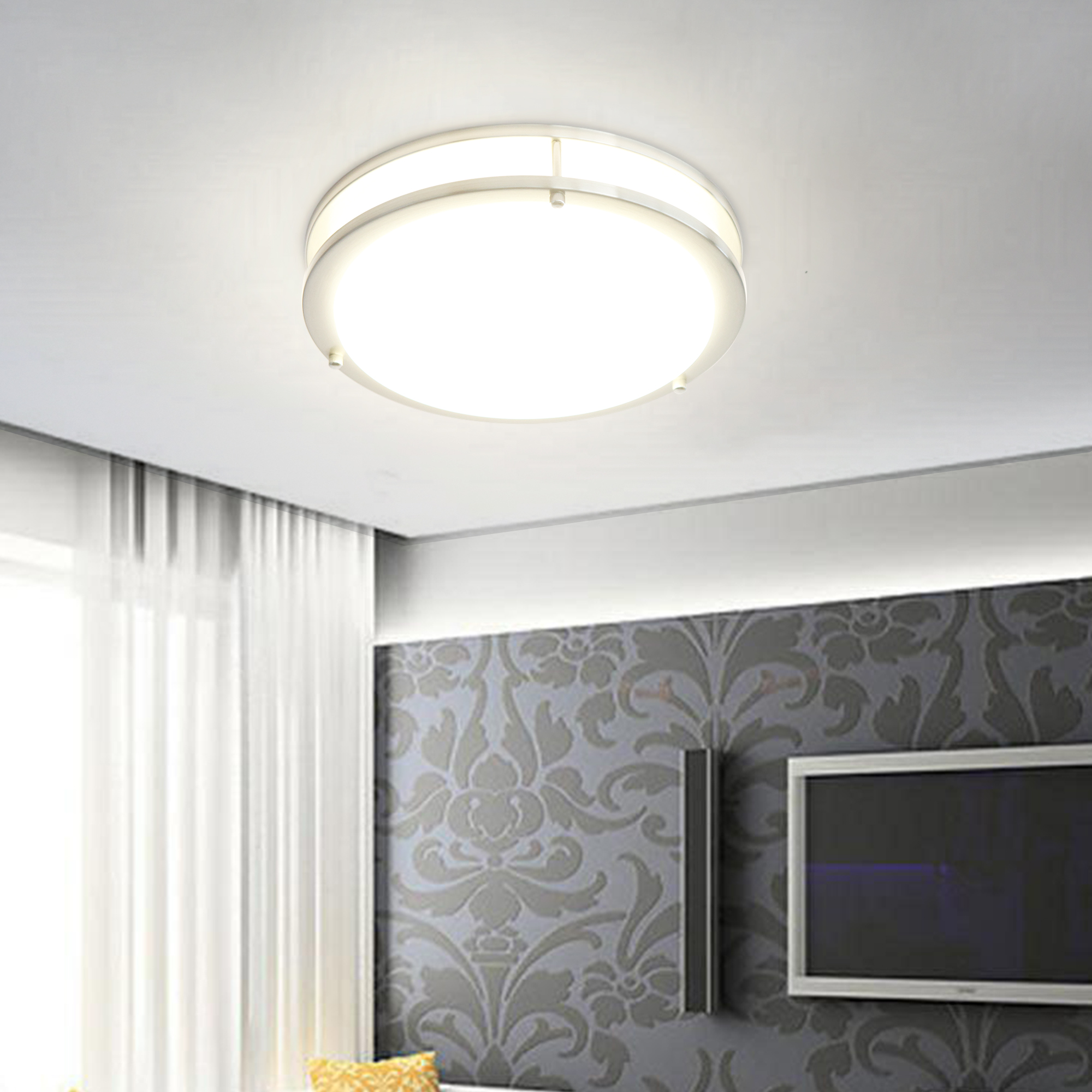 DR011016D-840BN - Flush Mount Light 1 -Light 10-in Brushed Nickel Integrated LED Flush Mount Light