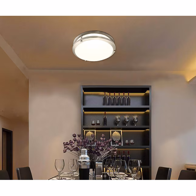 Ceiling Lights 1 -Light 10-in Brushed Nickel Integrated LED Flush Mount Light