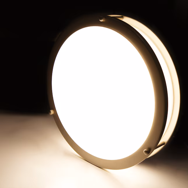 Flush Mount Light 1 -Light 12-in Brushed Nickel Integrated LED Flush Mount Light with Motion Sensor