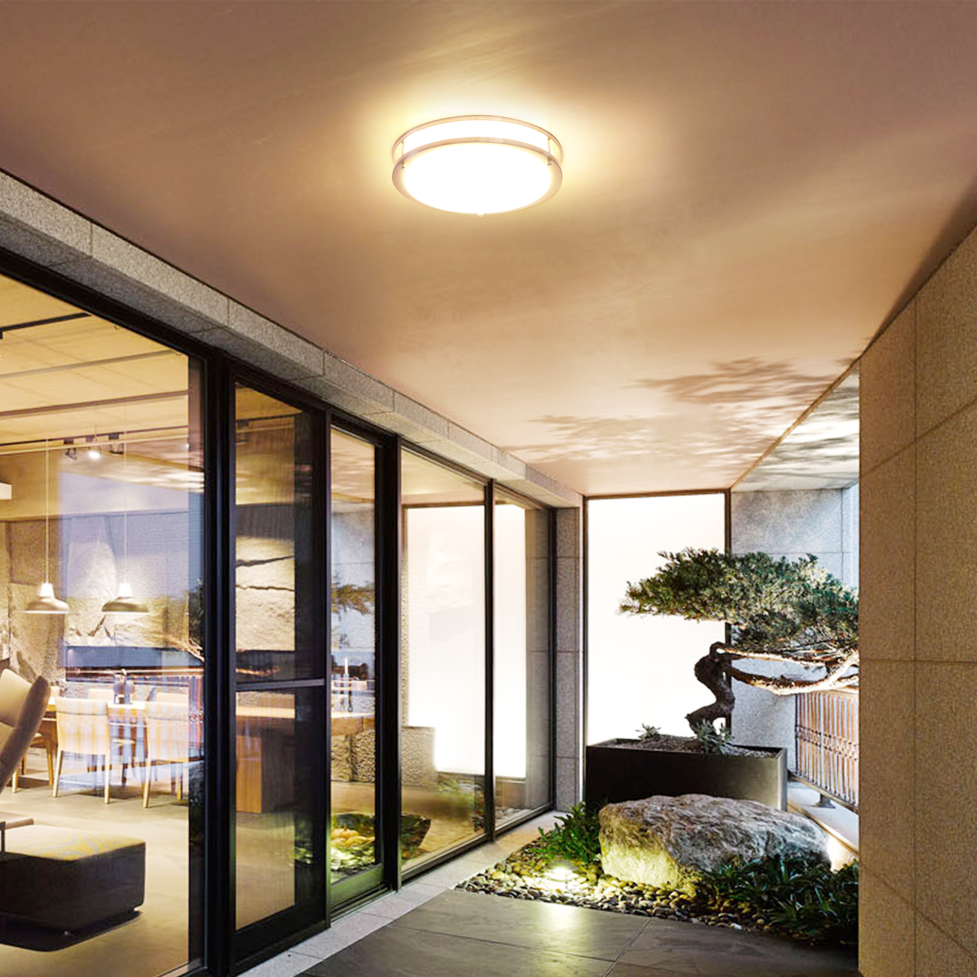 DR011220D-803BN - Ceiling Mount 1 -Light 12-in Brushed Nickel Integrated LED Flush Mount Light