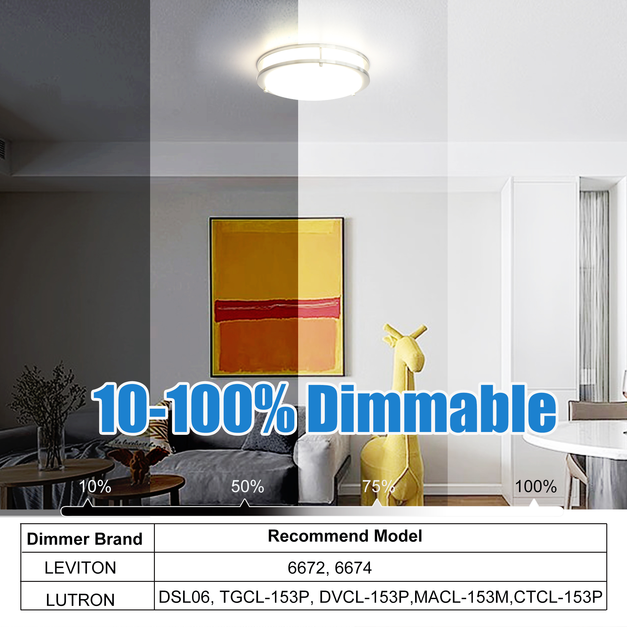 DR011220D-803BN - Ceiling Mount 1 -Light 12-in Brushed Nickel Integrated LED Flush Mount Light