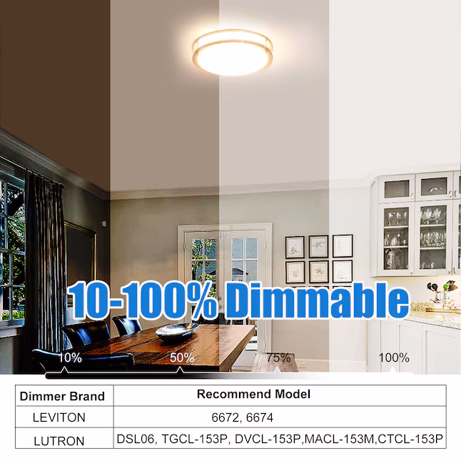 Ceiling Mount 1 -Light 12-in Brushed Nickel Integrated LED Flush Mount Light