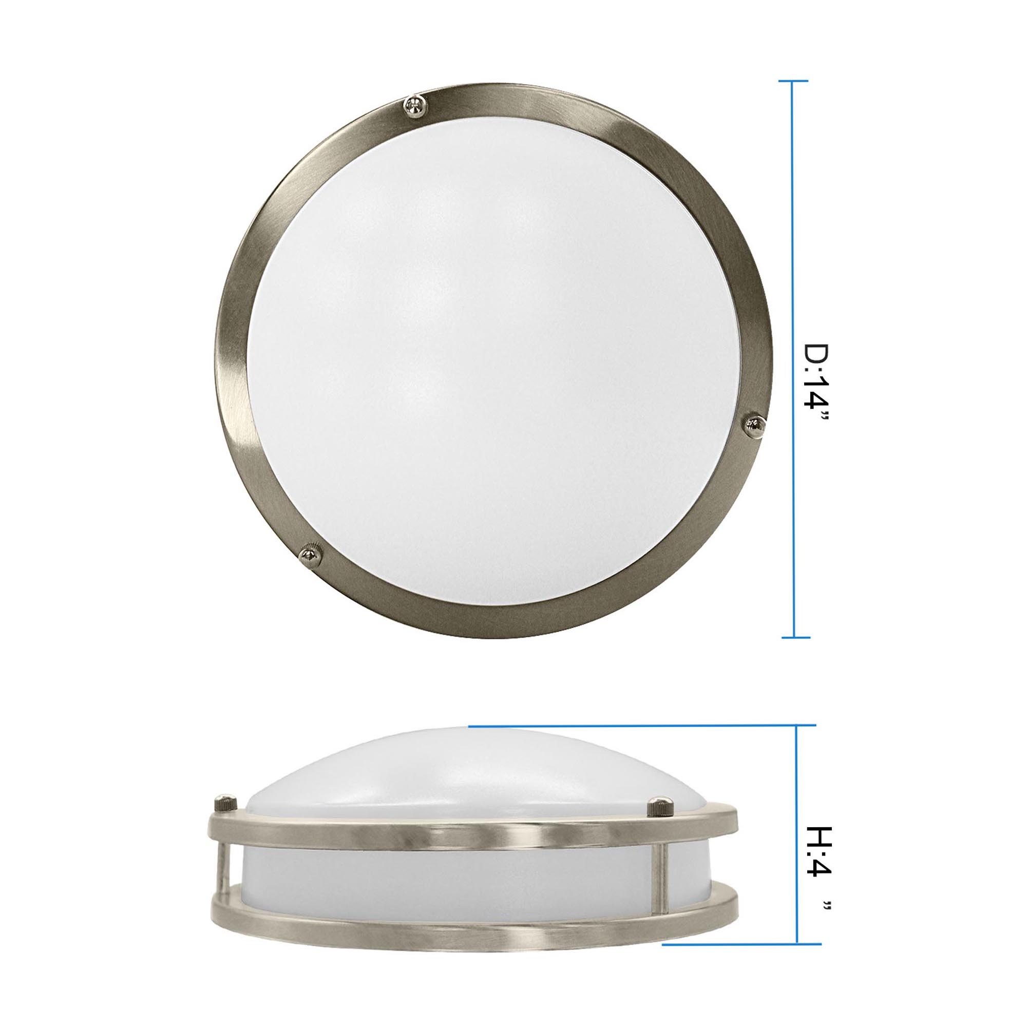 DR011424D-830BN - Flush Mount Light 1 -Light 14-in Brushed Nickel Integrated LED Flush Mount Light