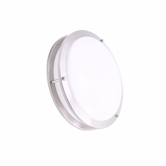 Flush Mount Light 1 -Light 14-in Brushed Nickel Integrated LED Flush Mount Light