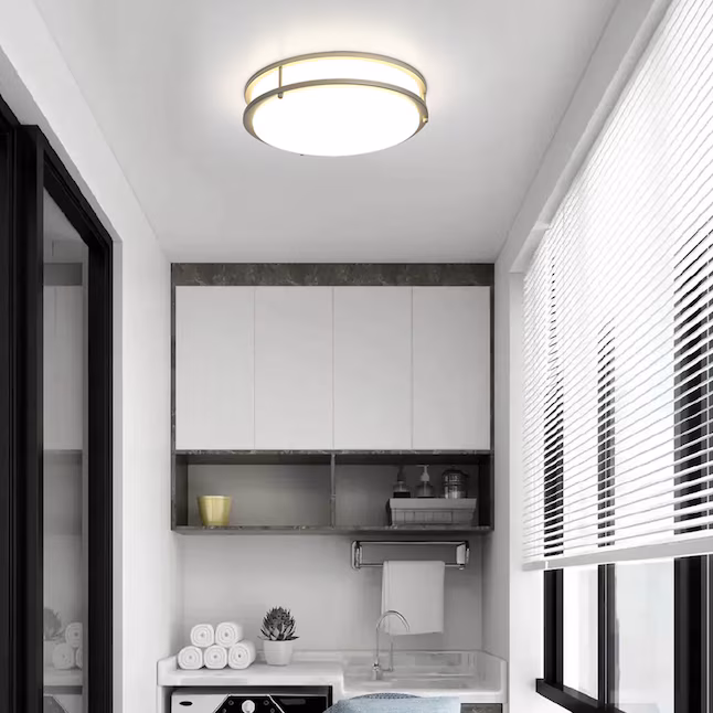 Ceiling Lamps 1 -Light 14-in Brushed Nickel Integrated LED Flush Mount Light