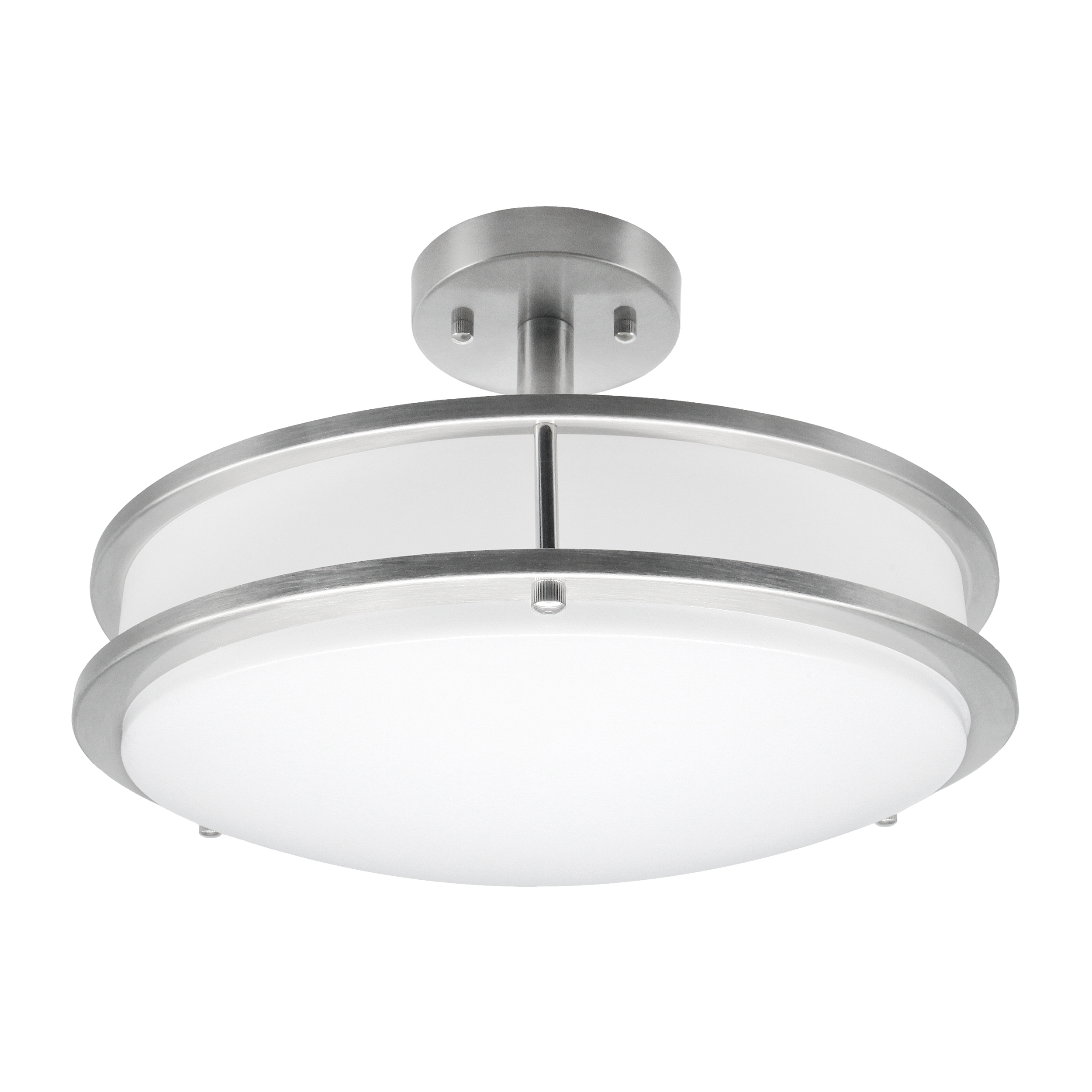 Flush Mount Ceiling Light 1 -Light 14-in Brushed Nickel Integrated LED Semi Flush Mount Light
