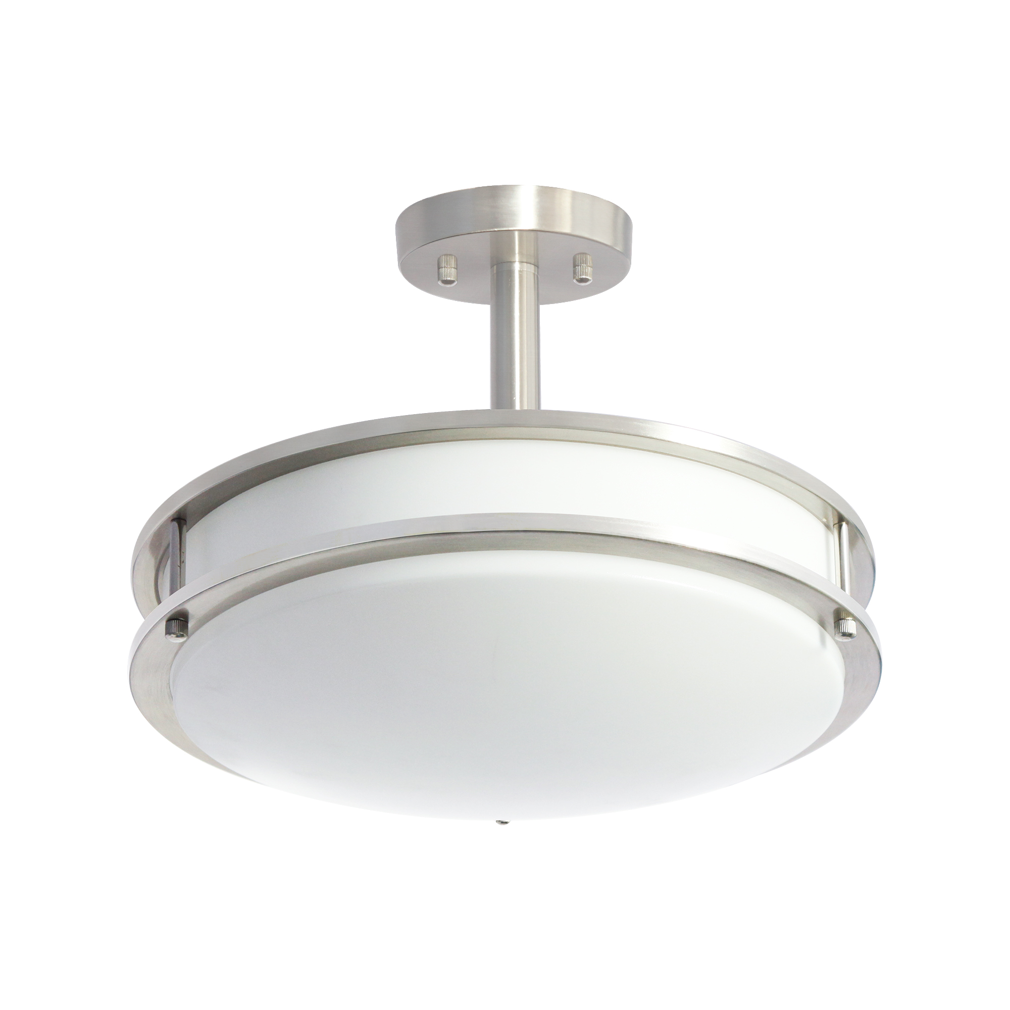 Semi Flush Mount 1 -Light 16-in Brushed Nickel Integrated LED Semi Flush Mount Light