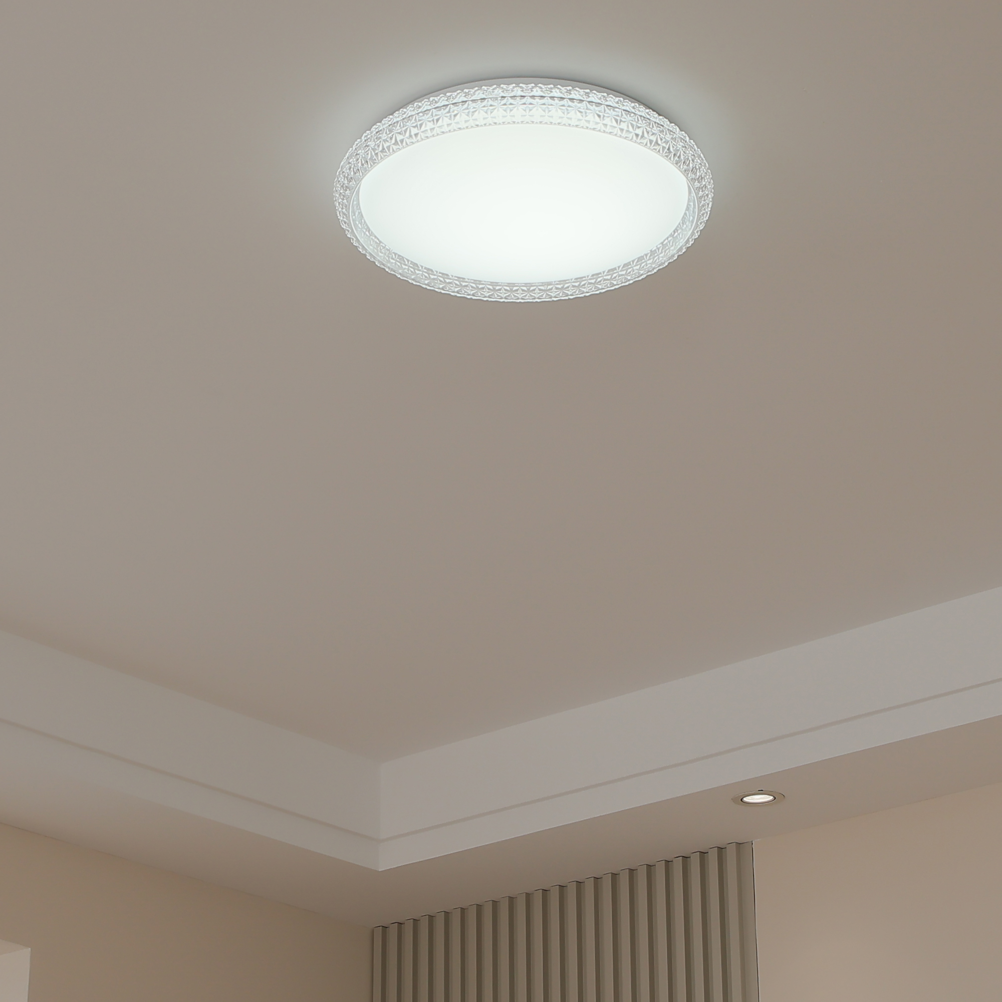 LED Flush Mount 1 -Light 16-in White Integrated LED Flush Mount Light