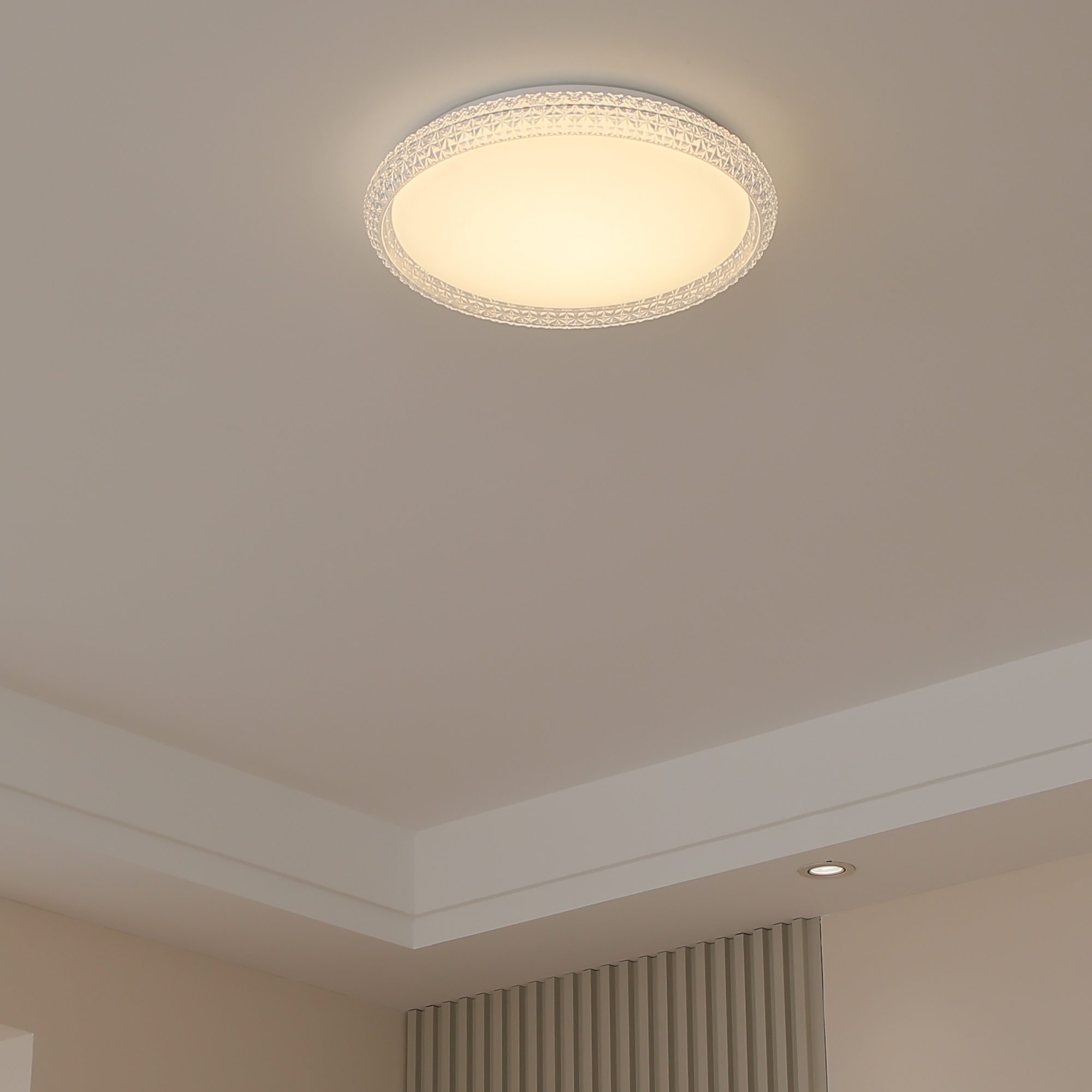 LED Flush Mount 1 -Light 16-in White Integrated LED Flush Mount Light