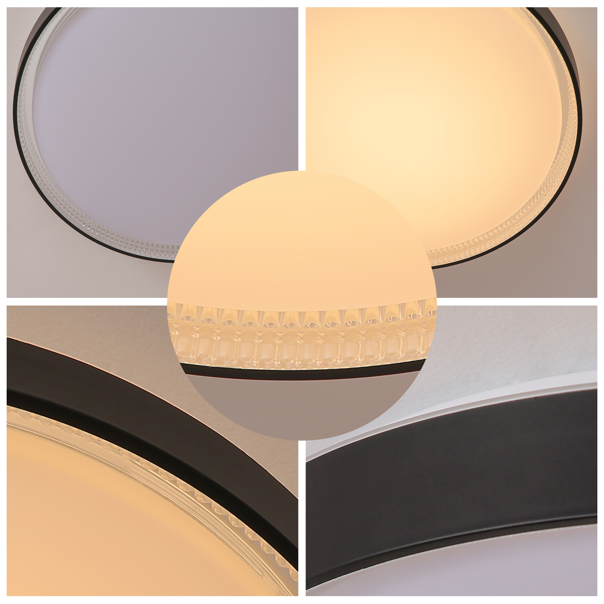 Flush Mount Light 1 -Light 15.6-in Matte Black Integrated LED Flush Mount Light