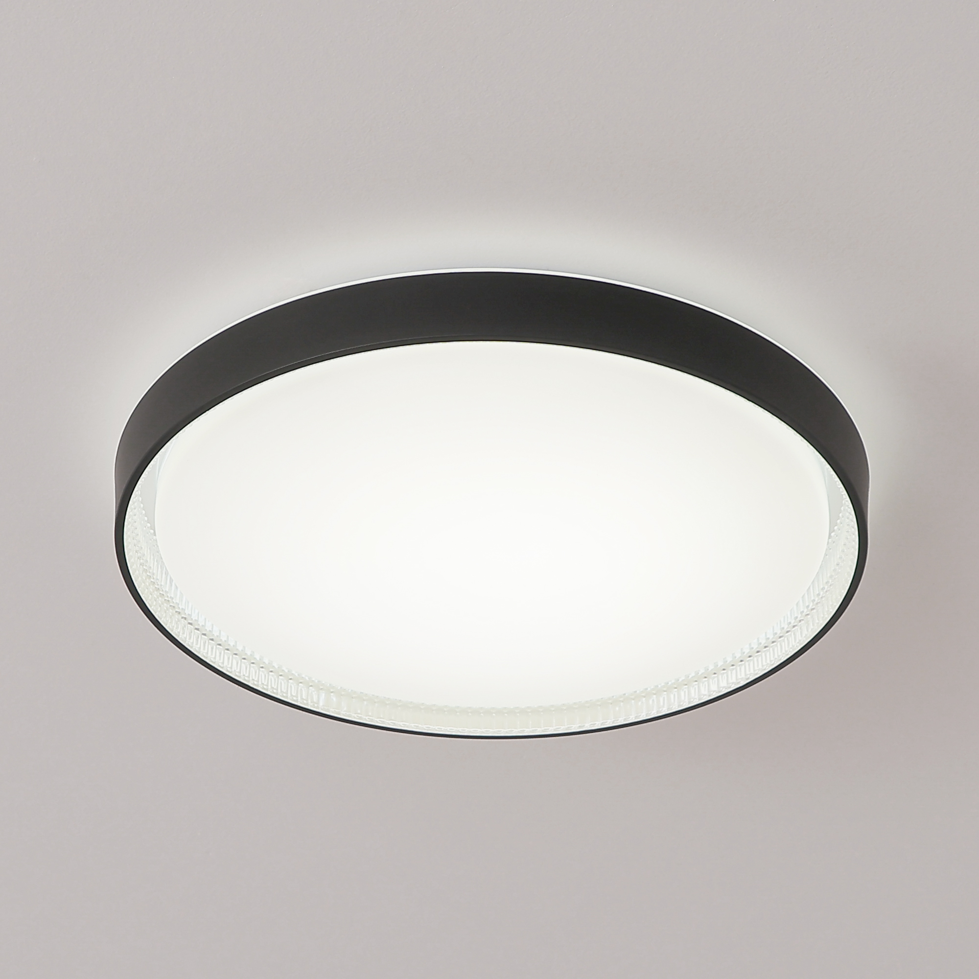Flush Mount Light 1 -Light 15.6-in Matte Black Integrated LED Flush Mount Light