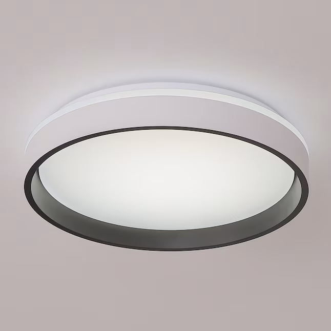 LED Flush Mount 1 -Light 15-in White Integrated LED Flush Mount Light