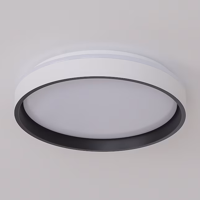 LED Flush Mount 1 -Light 15-in White Integrated LED Flush Mount Light