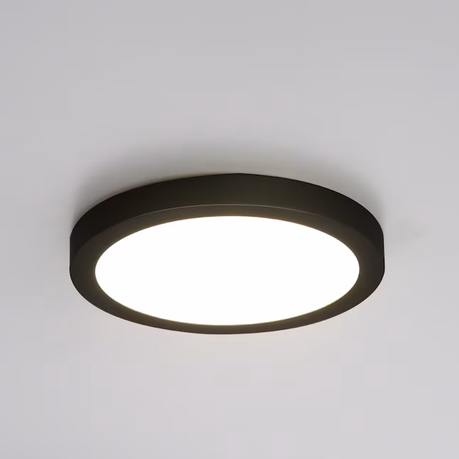 LED Ceiling Light 1 -Light 9.5-in Matte Black Integrated LED Flush Mount Light