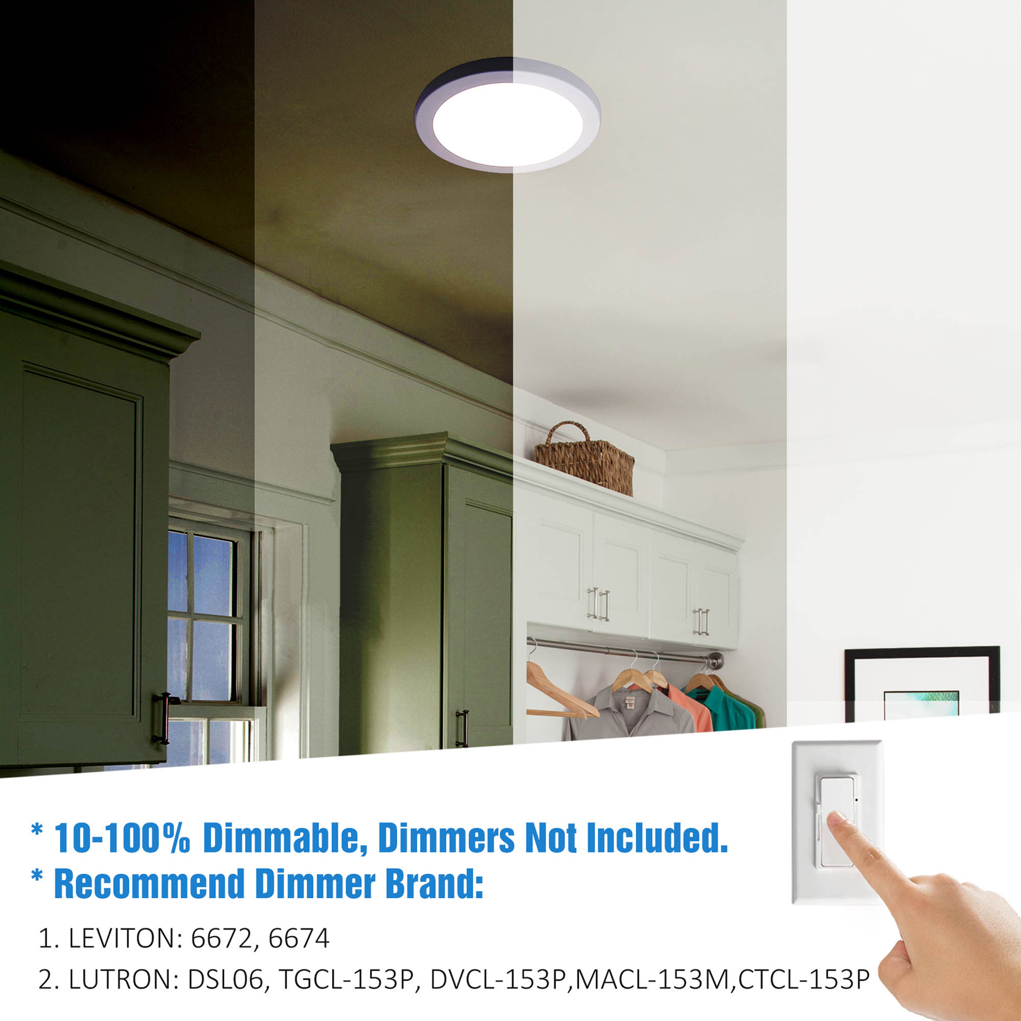 LED Flush Mount 1 -Light 9-in White Integrated LED Flush Mount Light