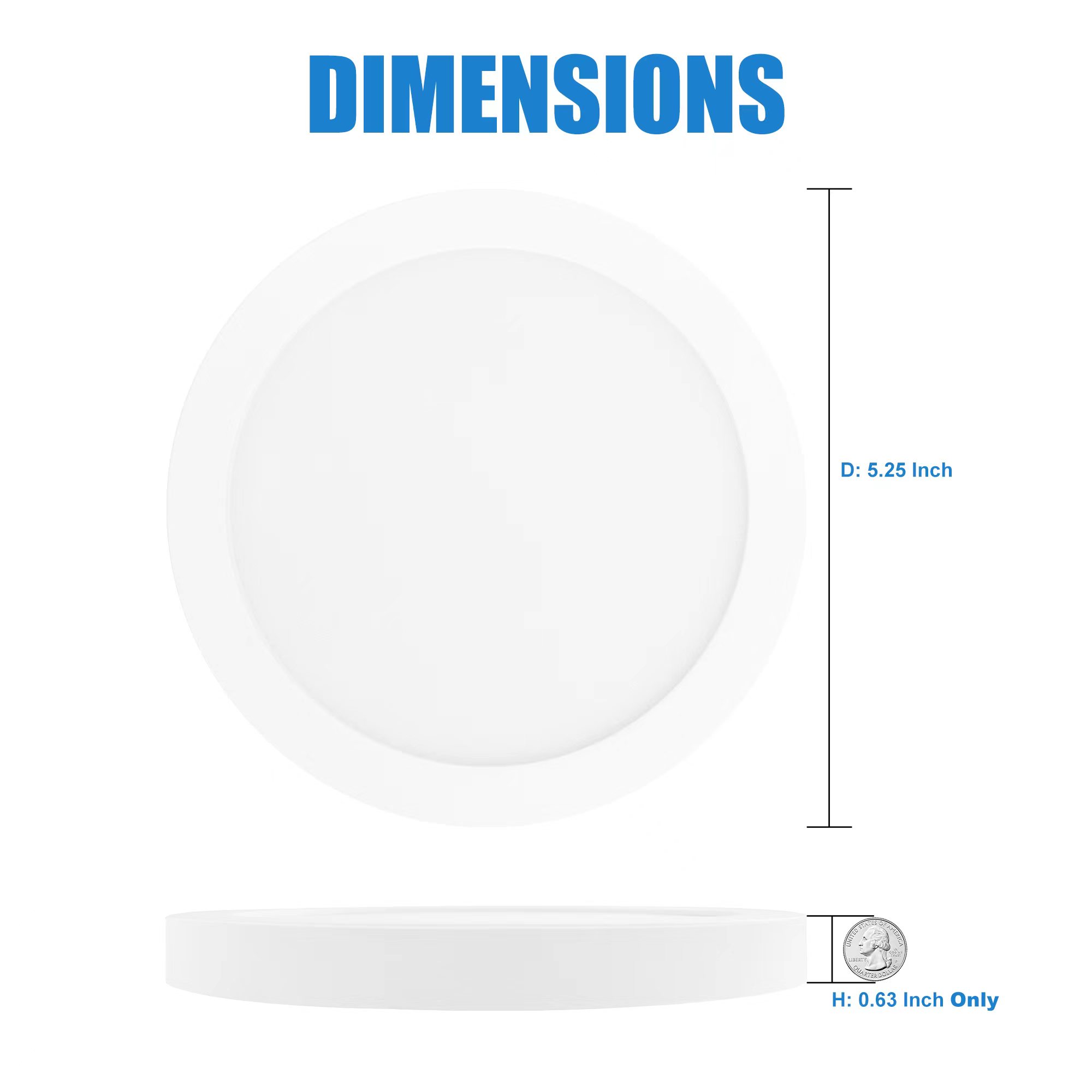 SFM050509D-803WH - Flush Mount Light 1 -Light 5.25-in White Integrated LED Flush Mount Light