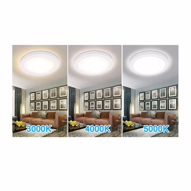 Flush Mount Light 1 -Light 5.25-in White Integrated LED Flush Mount Light