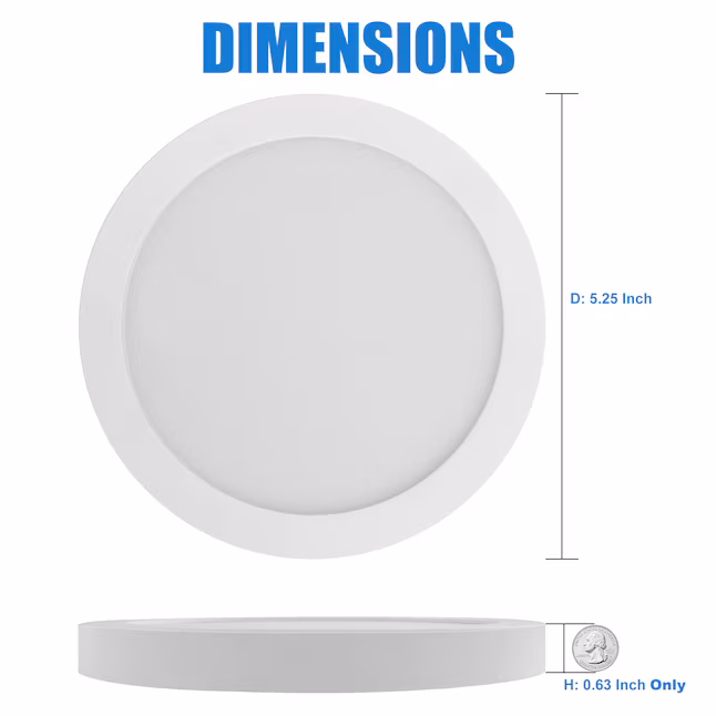 Flush Mount Light 1 -Light 5.25-in White Integrated LED Flush Mount Light