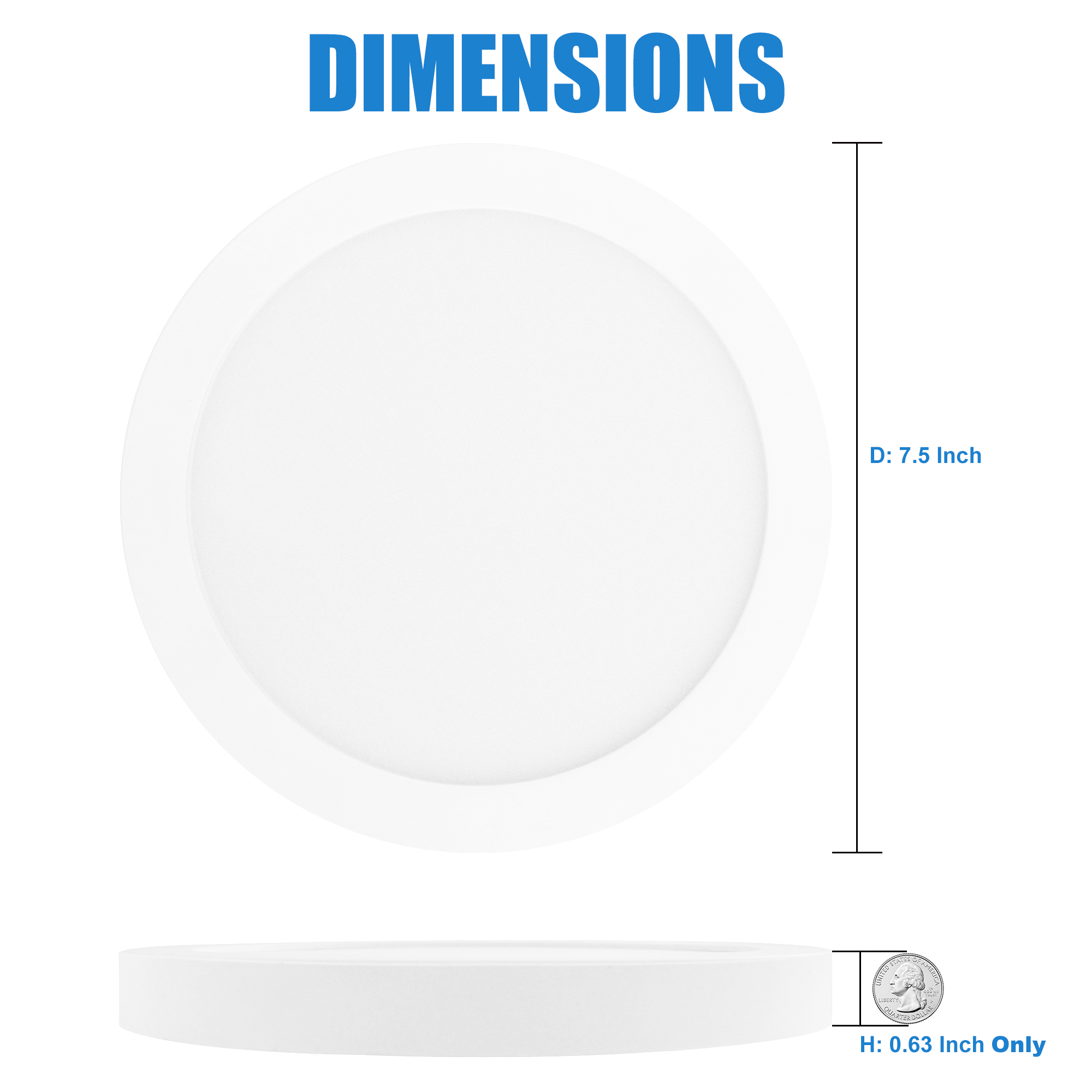 SFM050715D-803WH - Flush Mount Light 1 -Light 7.5-in White Integrated LED Flush Mount Light