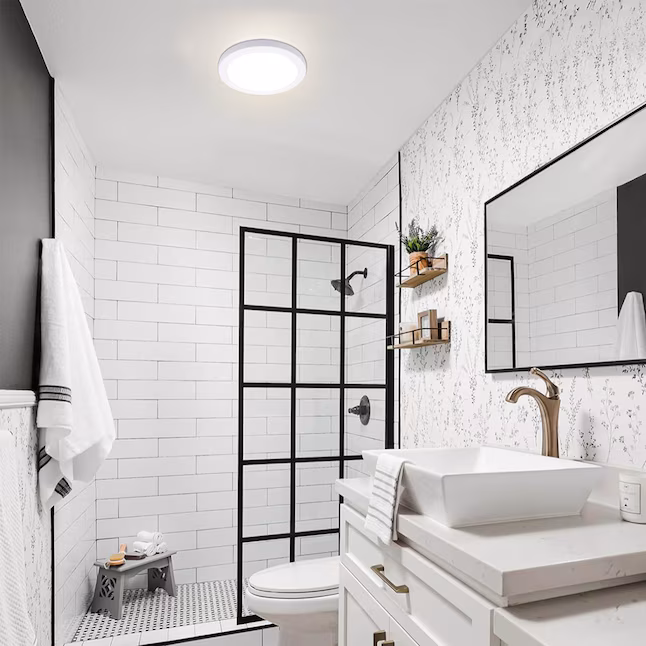 Flush Mount Light 1 -Light 7.5-in White Integrated LED Flush Mount Light