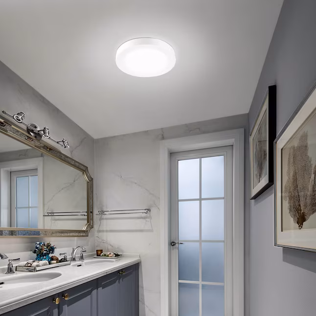 Flush Mount Light 1 -Light 7.5-in White Integrated LED Flush Mount Light