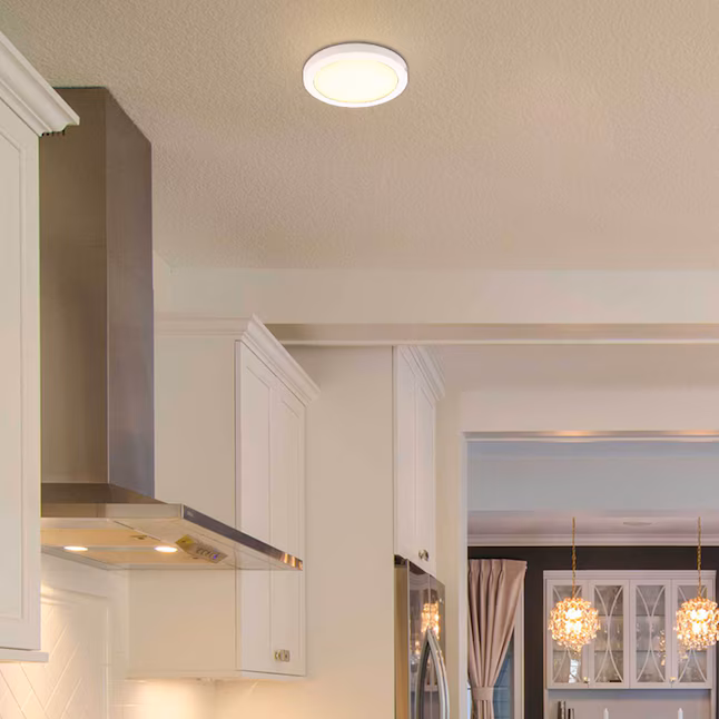 Flush Mount Light 1 -Light 7.5-in White Integrated LED Flush Mount Light