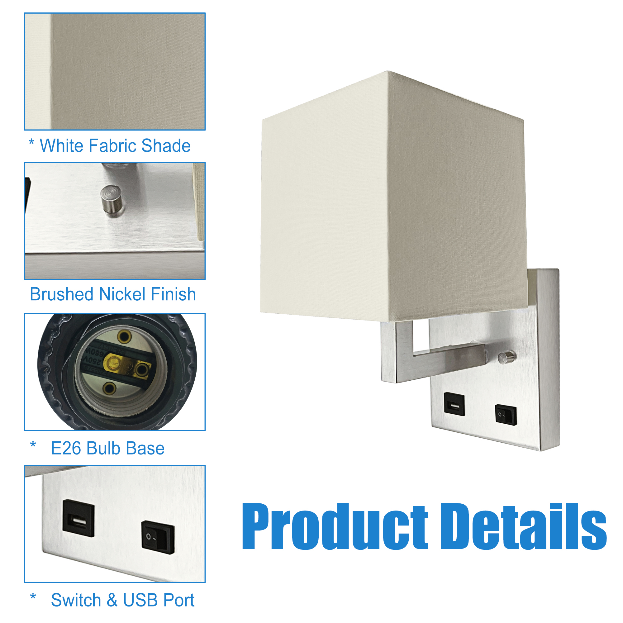 Wall Sconces 5.9-in W 1 -Light Brushed Nickel Wall Sconce