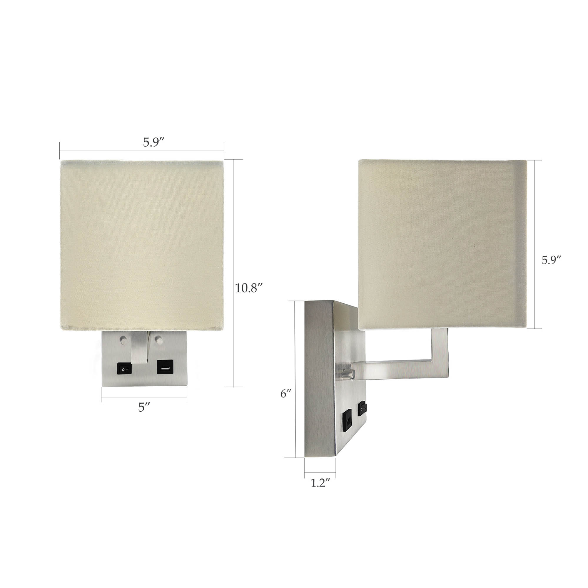 Wall Sconces 5.9-in W 1 -Light Brushed Nickel Wall Sconce