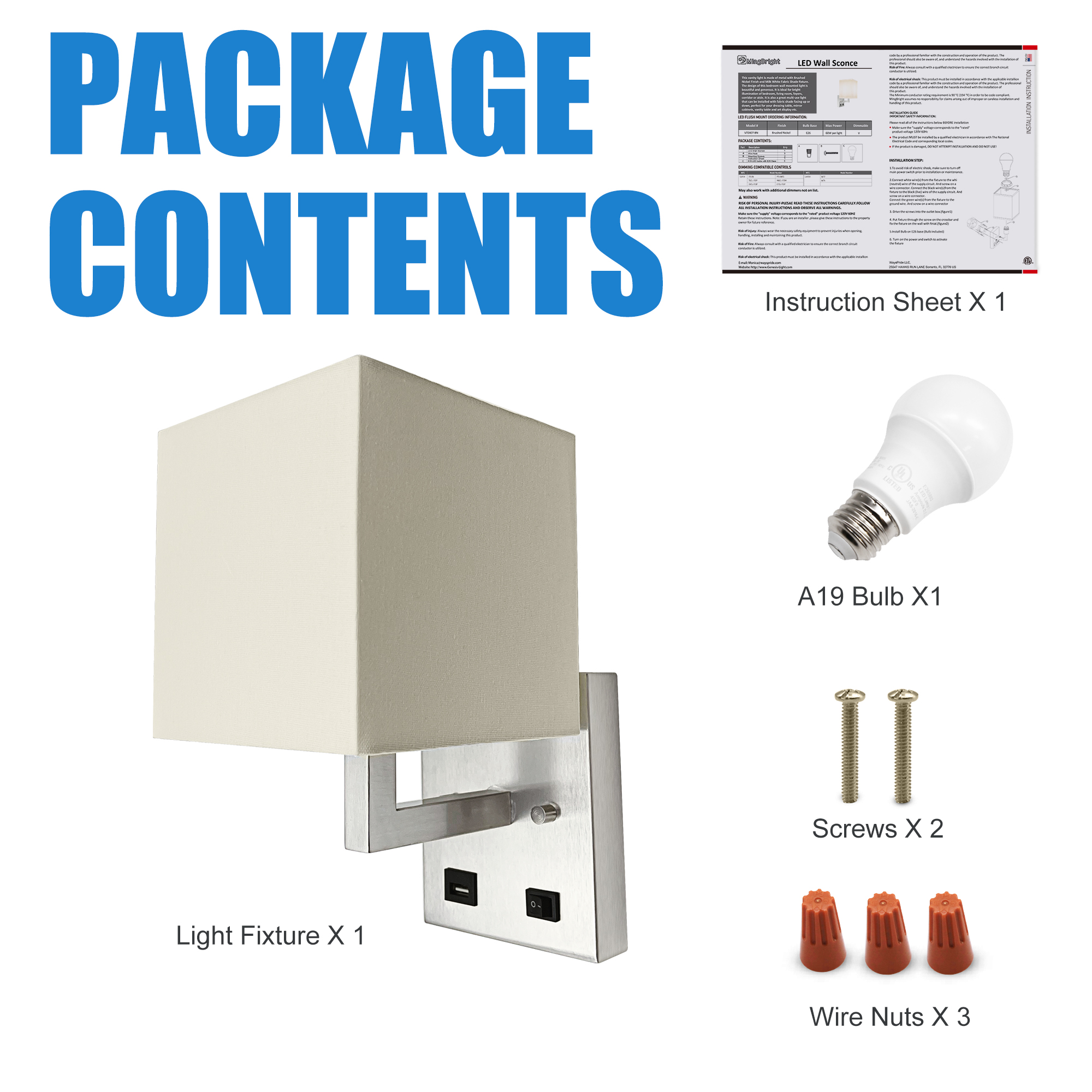 Wall Sconces 5.9-in W 1 -Light Brushed Nickel Wall Sconce