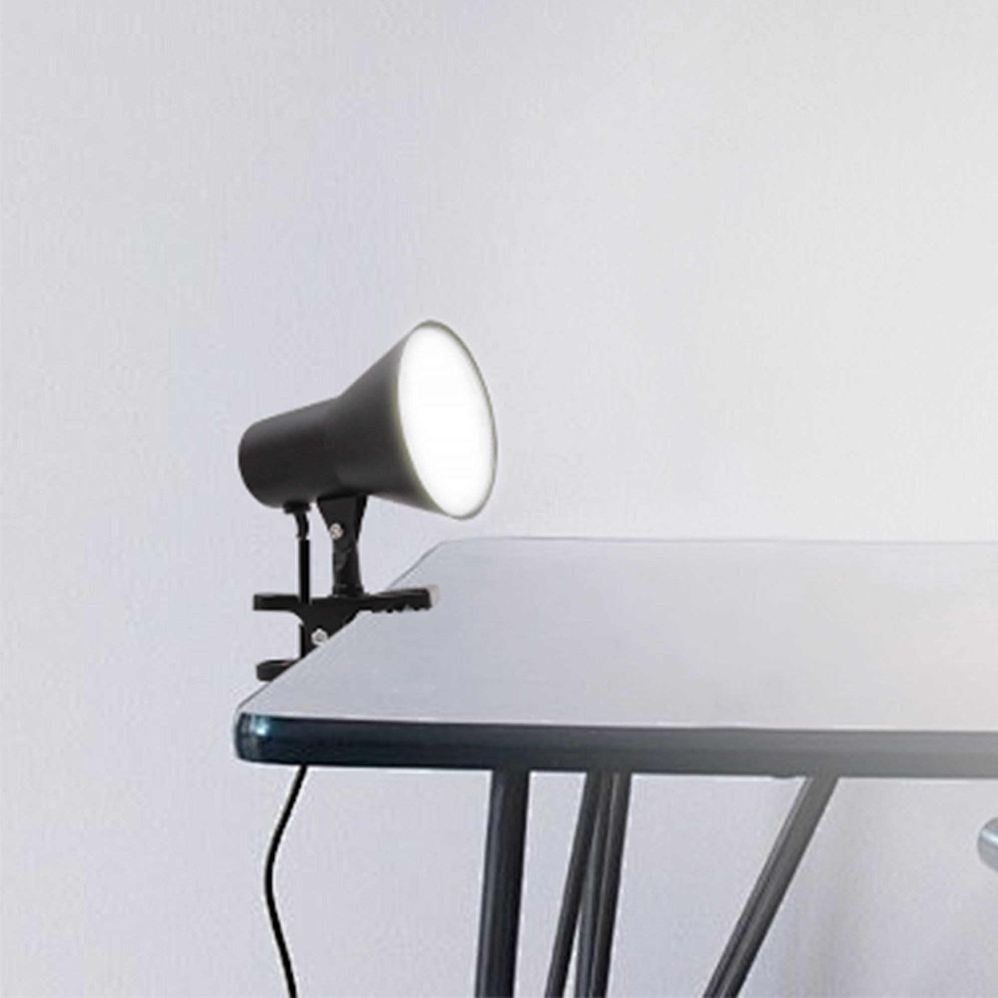 CP010405N-840BK - 5-in Adjustable Black Clip Desk Lamp with Metal Shade