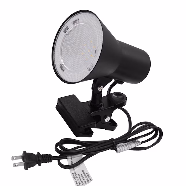 5-in Adjustable Black Clip Desk Lamp with Metal Shade