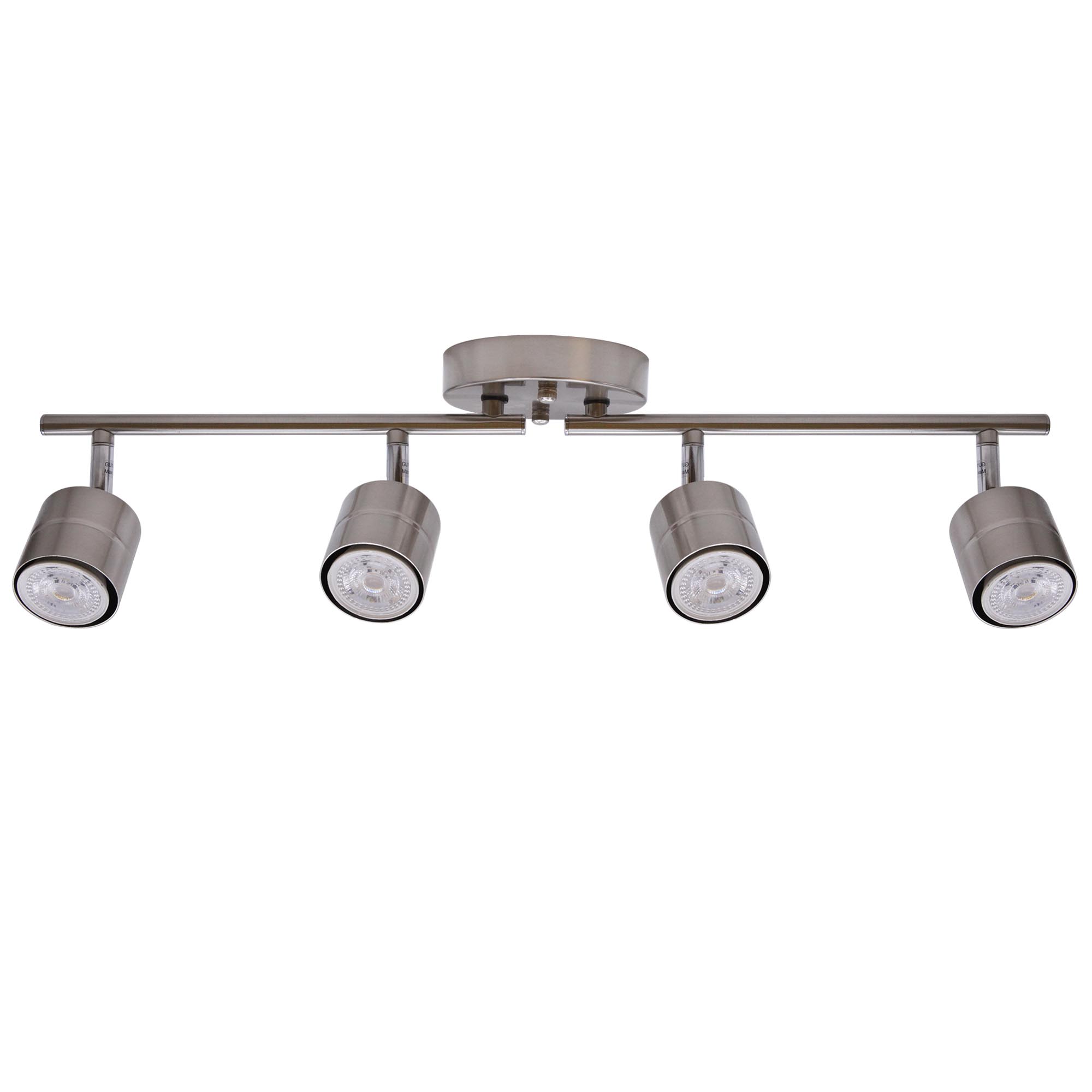 TK592424D-830BN - Track Lighting 26.25-in 4 -Light Brushed Nickel dimmable GU10 pin base Modern/contemporary Flexible Track Lighting Kit with Round Brushed Nickel Pivoting Heads