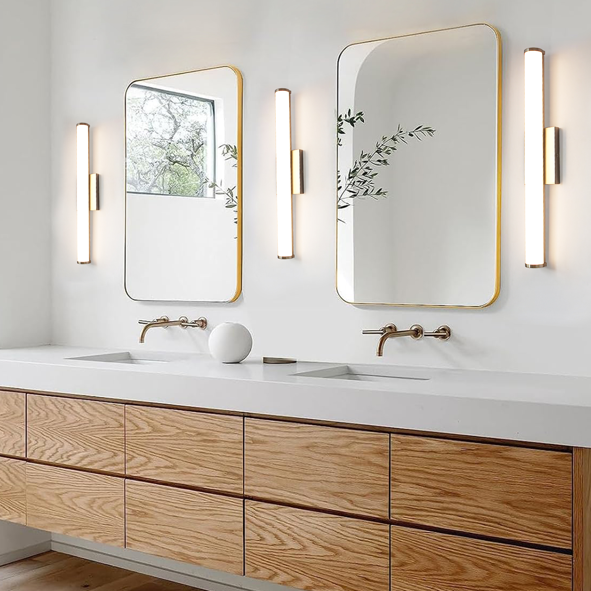 Bathroom Lighting Contractor Select 24-in 1 -Light Brushed Nickel Integrated LED Modern/contemporary Vanity light bar