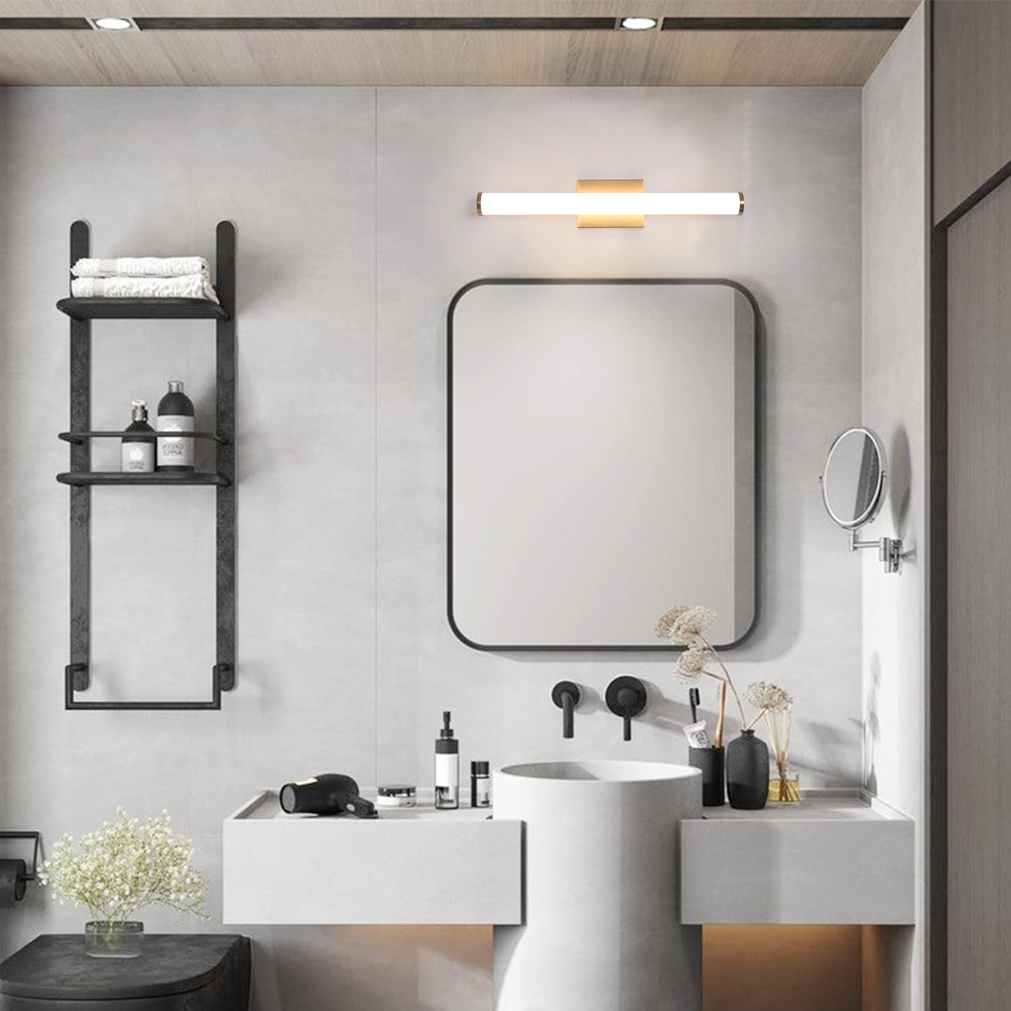 Bathroom Lighting Contractor Select 24-in 1 -Light Brushed Nickel Integrated LED Modern/contemporary Vanity light bar