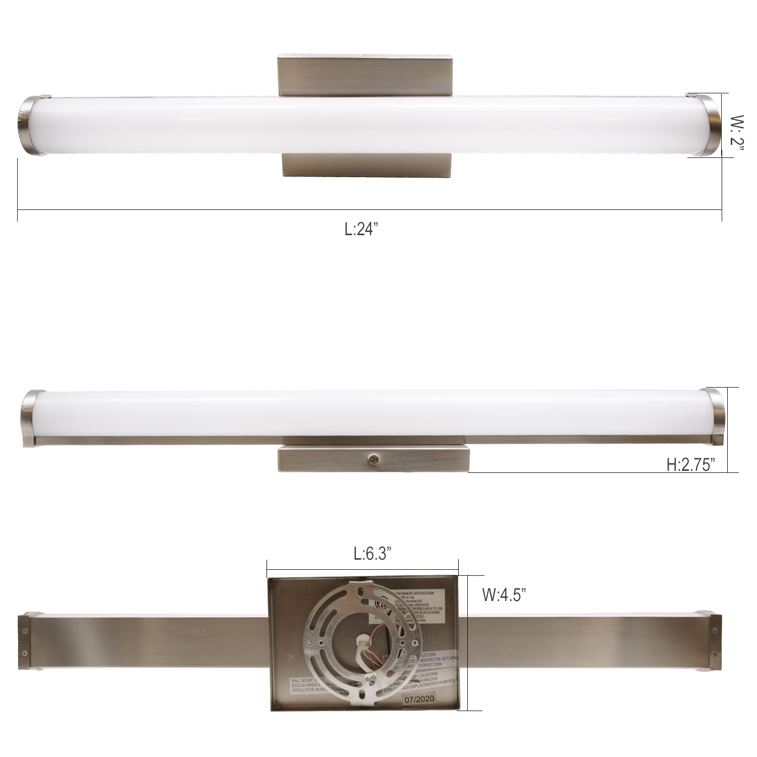 Bathroom Lighting Contractor Select 24-in 1 -Light Brushed Nickel Integrated LED Modern/contemporary Vanity light bar