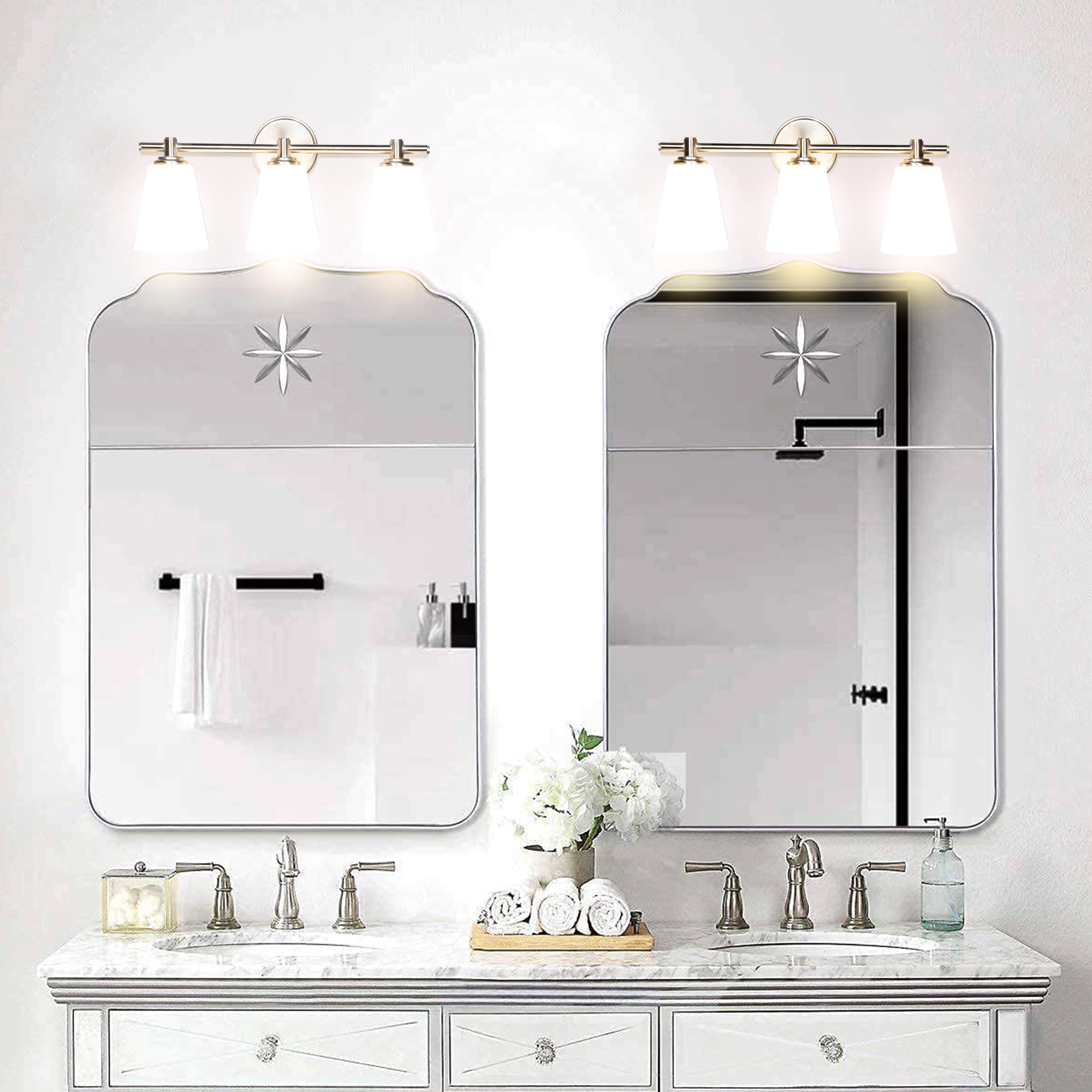 VT332000-BN - Vanity Lights For Bathroom 20.25-in 3 -Light Brushed Nickel Modern/contemporary Vanity light