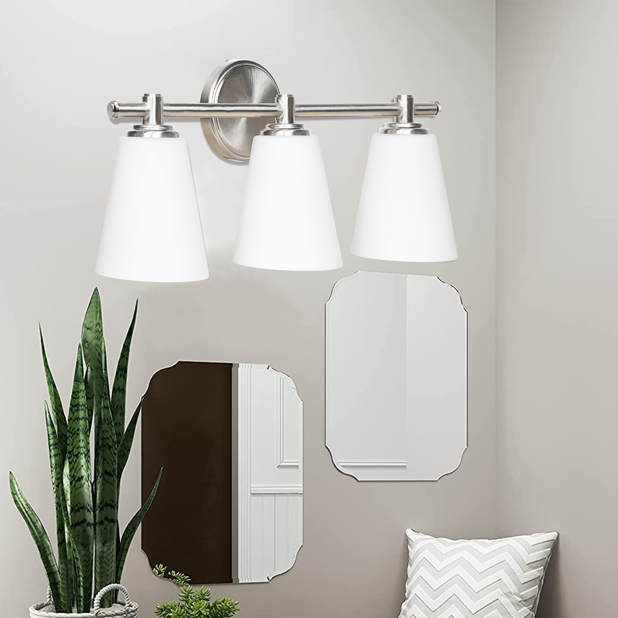 VT332000-BN - Vanity Lights For Bathroom 20.25-in 3 -Light Brushed Nickel Modern/contemporary Vanity light