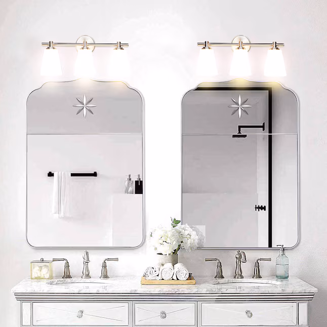 Vanity Lights For Bathroom 20.25-in 3 -Light Brushed Nickel Modern/contemporary Vanity light